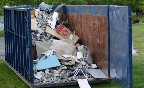 Different types of waste bins for sorting